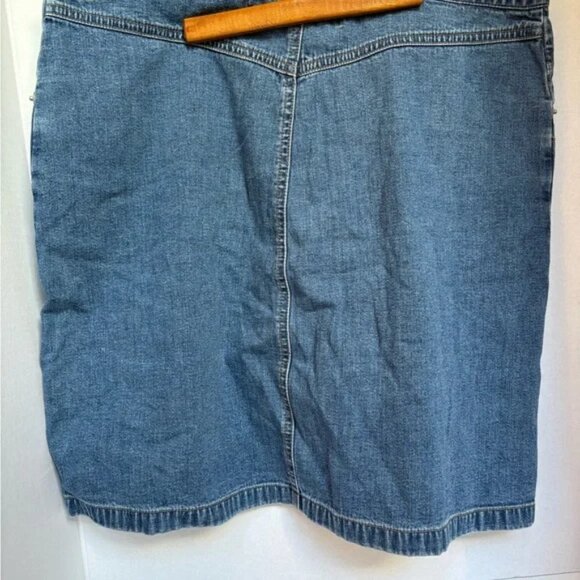 Vintage Old Navy Blue Jeans Button Front Denim Skirt Size 12 - Picture 2 of 4